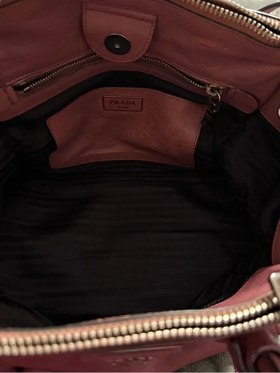 Authentic Prada Rose-Pink Leather Top-Handle Satchel with Shoulder Strap - Picture 10 of 11